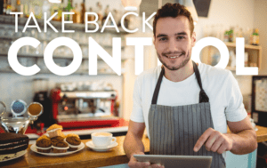kitchen worker taking orders on Ipad