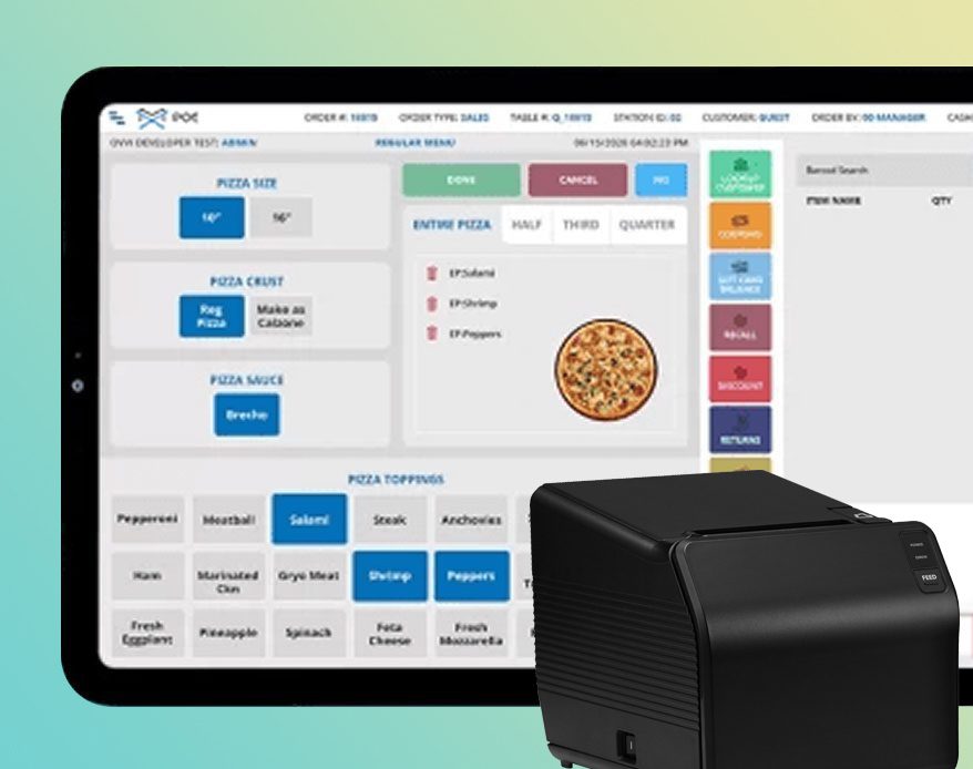 MX POS Restaurant Pizza Builder