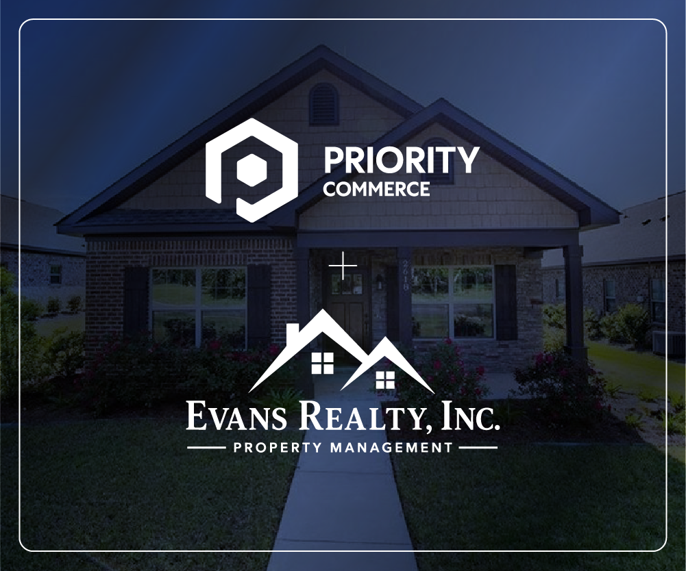 Priority Commerce and Evans Realty logos