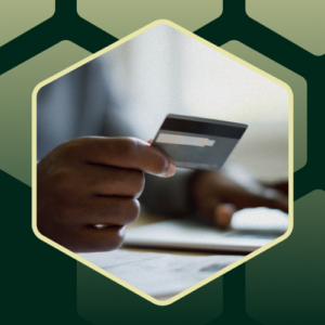 Hand holding credit card